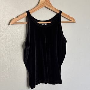 Women's Size M Wild Fire Clothing Co Vintage 90s Black Velvet Racerback Tank USA